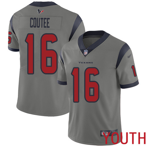 Houston Texans Limited Gray Youth Keke Coutee Jersey NFL Football #16 Inverted Legend->youth nfl jersey->Youth Jersey